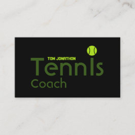 Personal Tennis Coach Black Visitkort
