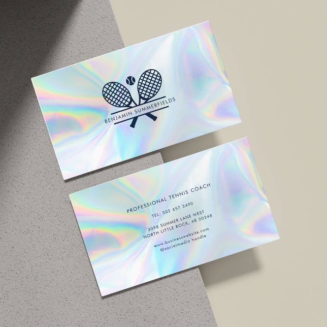 Personal Tennis Coach Hologragrafik Visitkort (Personal Tennis Coach Holographic Business Card)