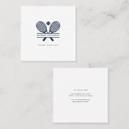 Personal Tennis Coach Minimalist White Fyrkantigt Visitkort