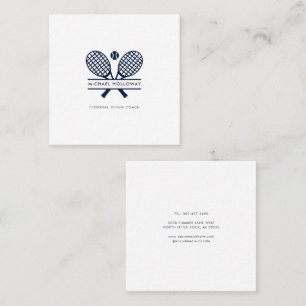 Personal Tennis Coach Minimalist White Fyrkantigt Visitkort