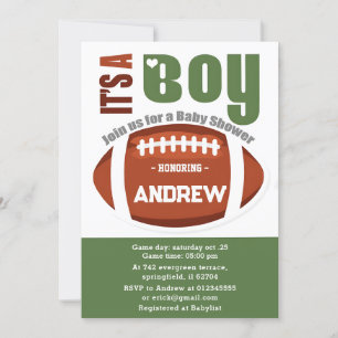 Personal Touchdown American Football Baby Shower Inbjudningar