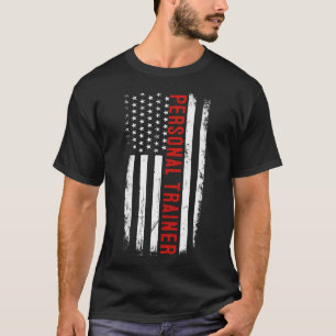 Personal Trainer American USA flagga Health Fitnes T Shirt