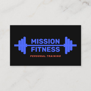 Personal Trainer Blue Barbell Fitness Black Visitkort