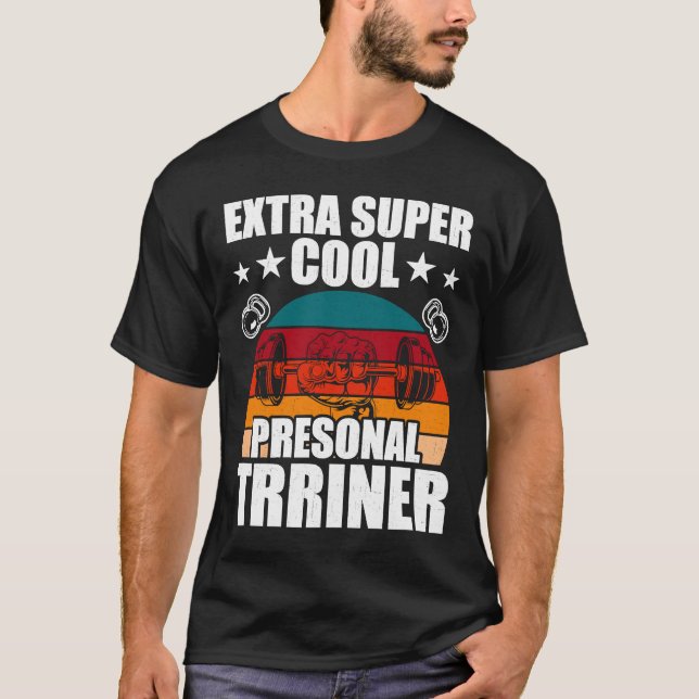 Personal Trainer Bodybuilding Weightlift Workou T Shirt (Framsida)