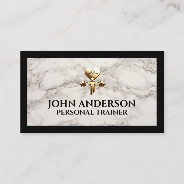 Personal Trainer fitness coach gym health modern Visitkort (Framsida)