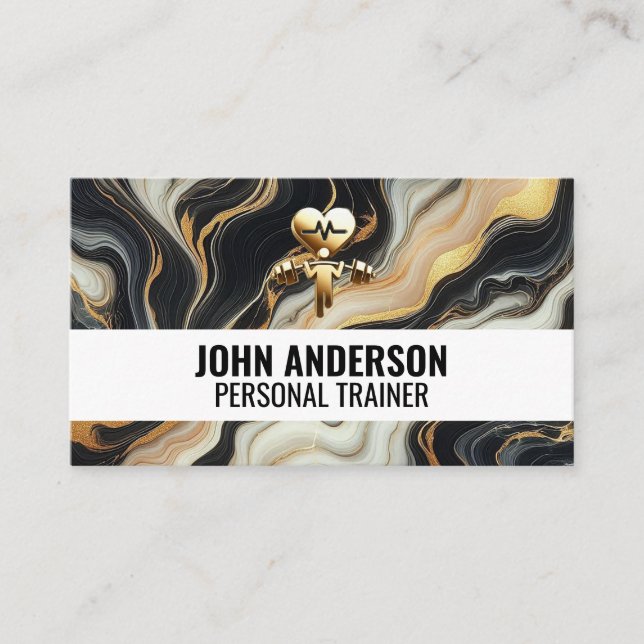 Personal Trainer fitness coach gym health modern Visitkort (Framsida)