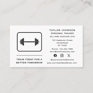 Personal Trainer Fitness Instructor Social Media Visitkort
