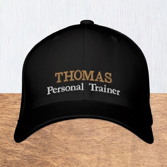 PERSONAL TRAINER "name" embroidered baseball cap Broderad Keps ("Name" Personal Trainer Hat / Baseball Cap)