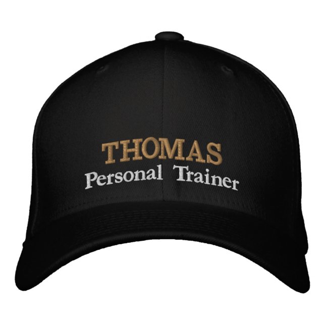PERSONAL TRAINER "name" embroidered baseball cap Broderad Keps (Framsida)