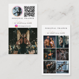 Personal Trainer Photo Feed Social Media QR Code Visitkort