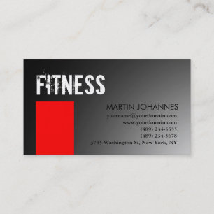 Personal Trainer Red Grått Affärskort Visitkort