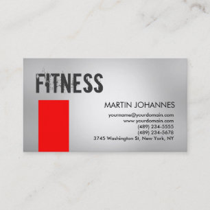 Personal Trainer Red Grått Affärskort Visitkort