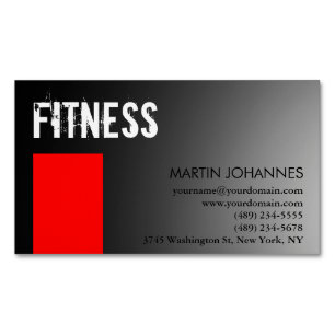 Personal Trainer Red Grått Visitkortmagnet