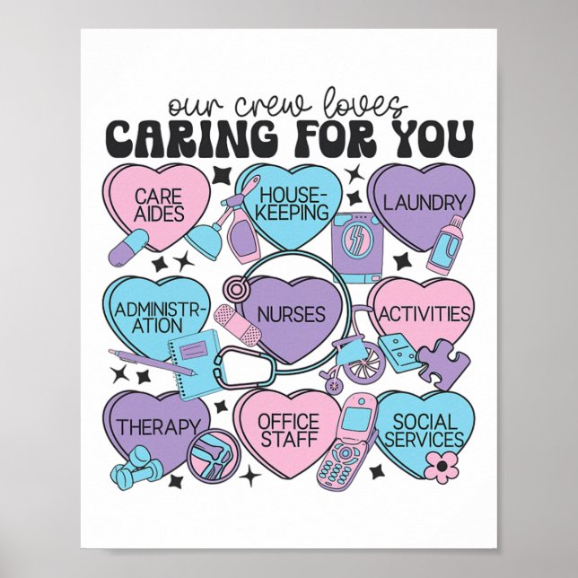 Personal vid Isted Living Facility Valentine Nurse Poster (Framsidan)