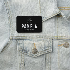 Personal vid Logotypen för svarta och vita kontor Namnbricka