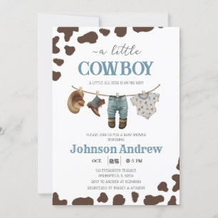 Personal Vilda western Baby Shower Inbjudningar