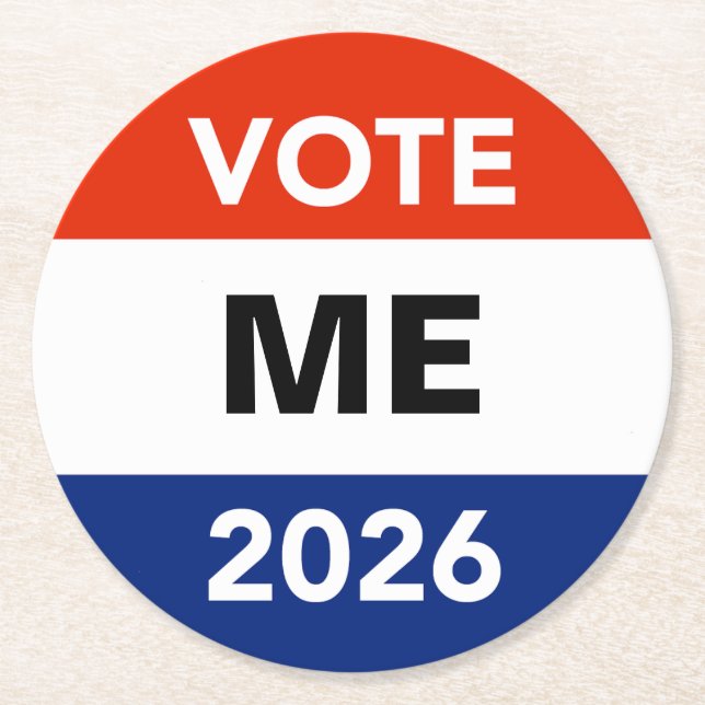 Personal Vote 2026 Midterm Election Campaign Underlägg Papper Rund (Framsidan)