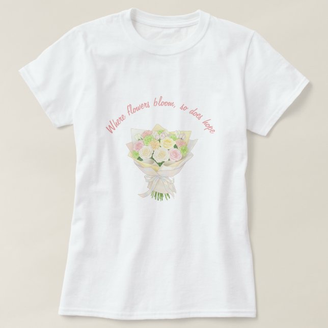 personal Wedding bouquet Bridal Shower T Shirt (Design framsida)