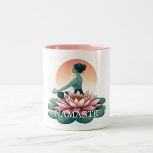 Personal Yoga Namaste Lotus Meditation Andlig Två-Tonad Mugg