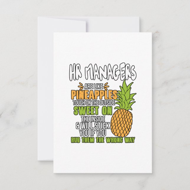 Personalchefer är som ananas. tack kort (Framsida)