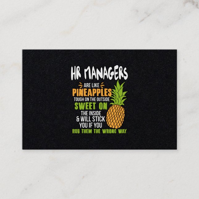 Personalchefer är som ananas. visitkort (Framsida)