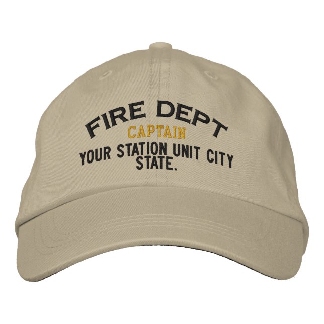 Personalduglig kapten Firefighter Hat Broderad Keps (Framsida)