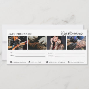Personale Gift-certifikat för Tattoo Studio Inbjudningar