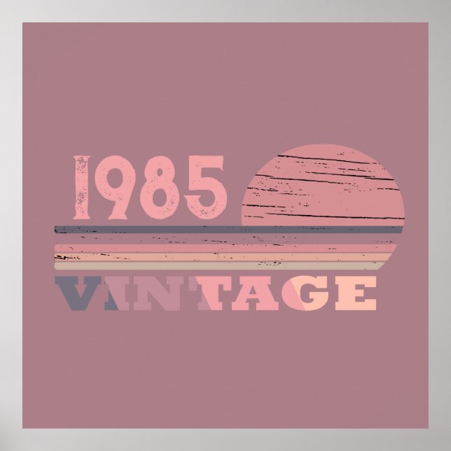 Personaliazed 40 vintagar party poster (Framsidan)