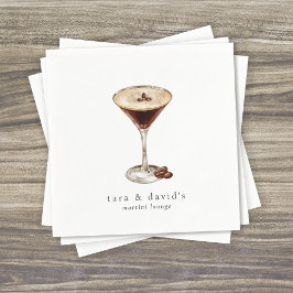 Personalied Martini Cocktail Lounge med Namn Pappersservett