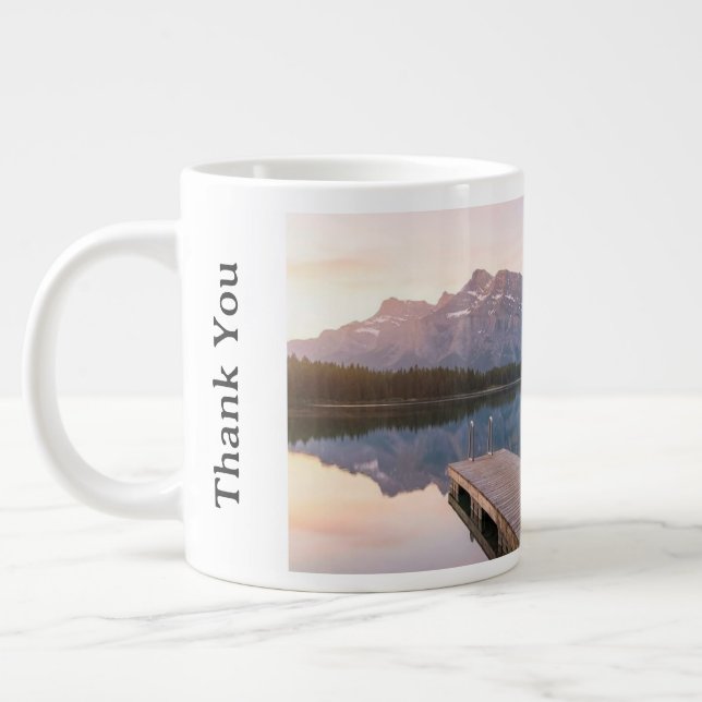 Personalise Alps Mountain Lake Nature Landscape Jumbo Mugg (Vänster)