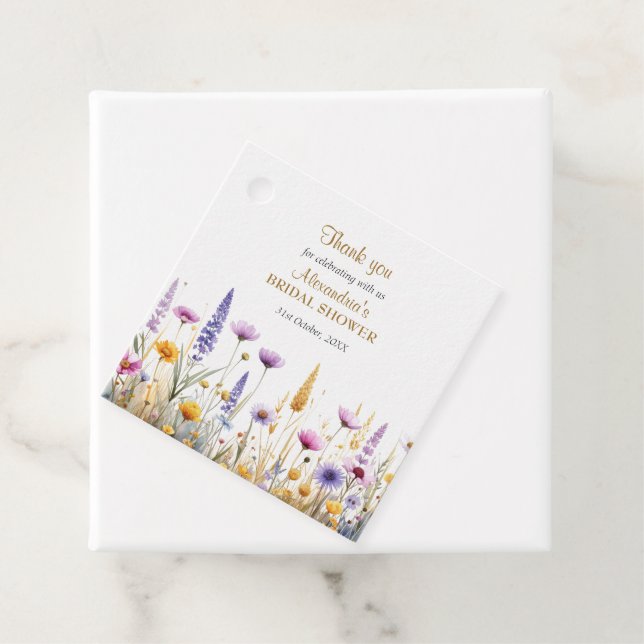 Personalise Bridal Shower Wildflowers Gåvor Etiketter (På plats)