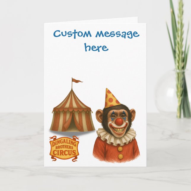 Personalise: Chester the chimp clown Kort (Framsida)