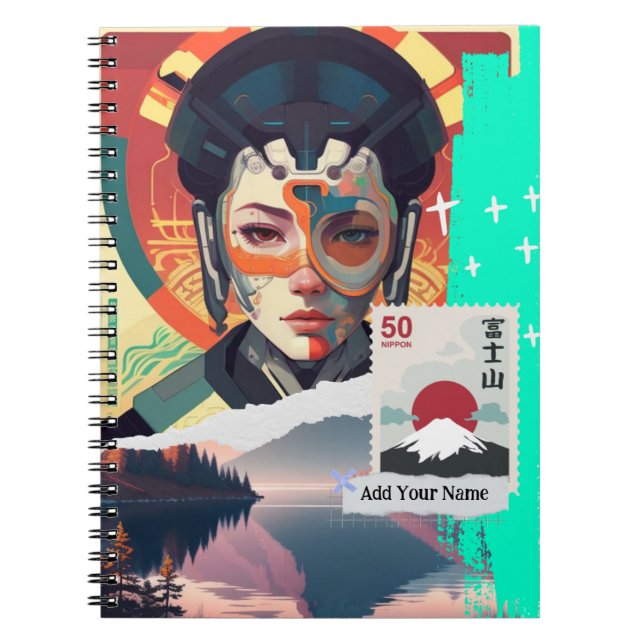 PERSONALISE Chinese Cyborg Notebook Anteckningsbok (Framsidan)