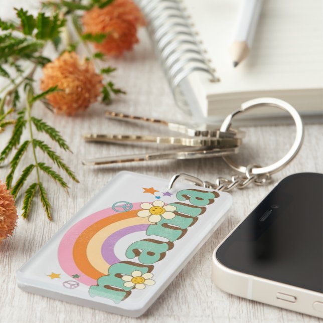 personalised acrylic keyring to hold mum's keys (Högra Framsidan)