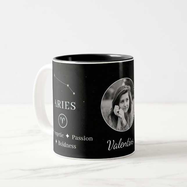 Personalised Aries Zodiac Constellation Coffee Mug Två-Tonad Mugg (Framsida vänster)