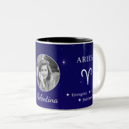Personalised Aries Zodiac Symbol Traits Coffee Mug Två-Tonad Mugg