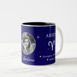 Personalised Aries Zodiac Symbol Traits Coffee Mug Två-Tonad Mugg