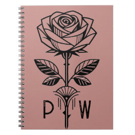 Personalised Art Deco Rose Notebook Anteckningsbok