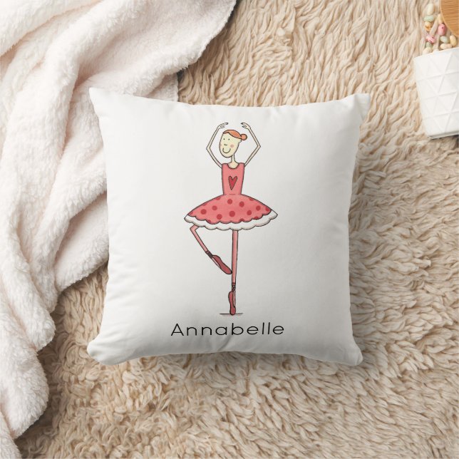 Personalised Ballerina Ballet Dancer Kudde (Filt)