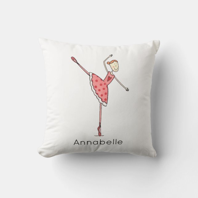 Personalised Ballerina Ballet Dancer Kudde (Framsida)