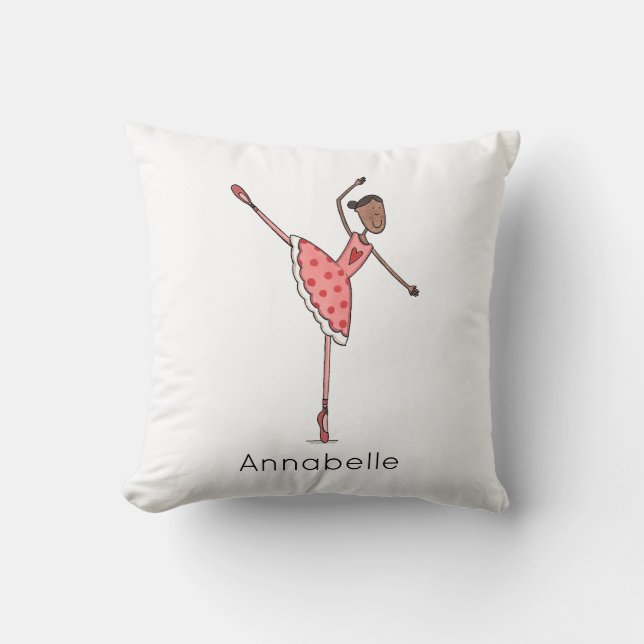 Personalised Ballerina Ballet Dancer Kudde (Framsida)