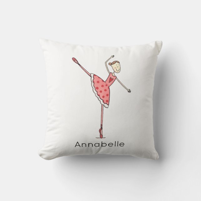 Personalised Ballerina Ballet Dancer Kudde (Framsida)