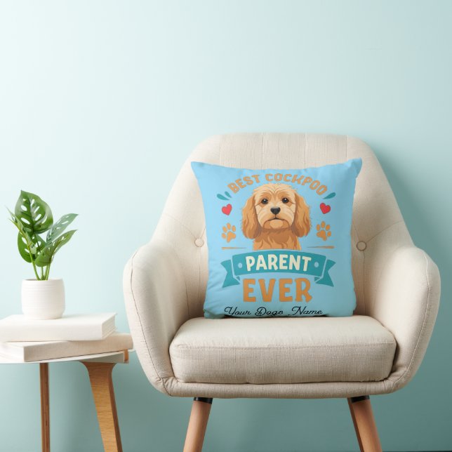 Personalised Best Cockapoo Parent Ever Throw Kudde (Stol)