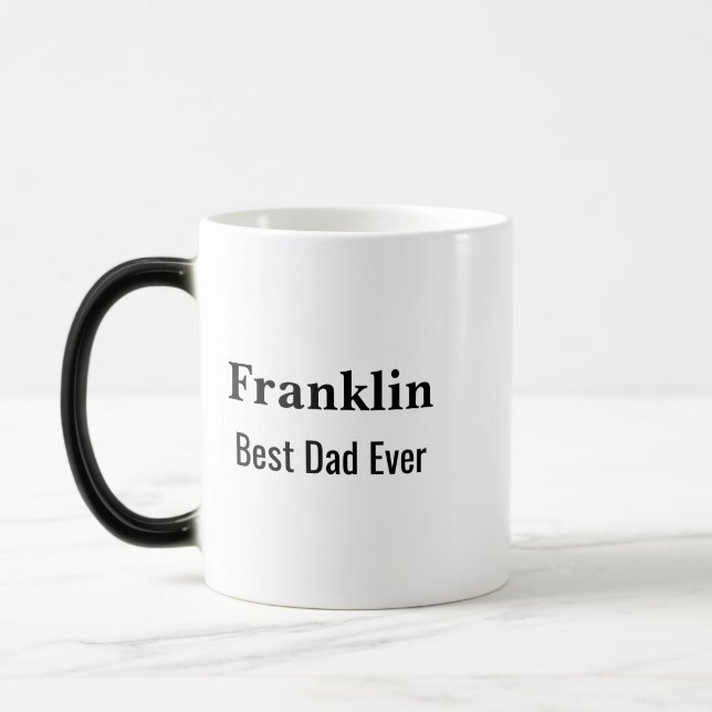 Personalised Best Dad Ever Monogrammed  Magisk Mugg (Vänster)