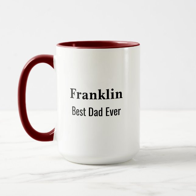 Personalised Best Dad Ever Monogrammed  Mugg (Vänster)