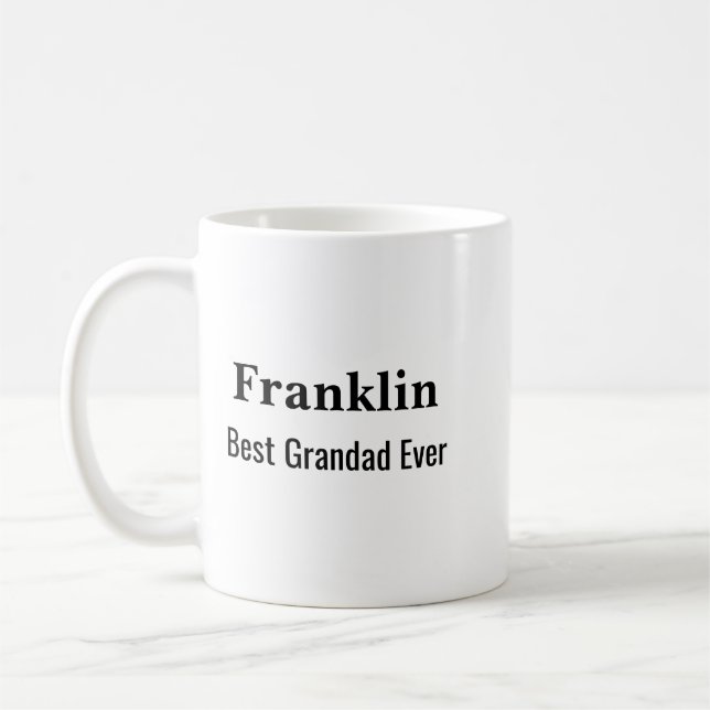 Personalised Best Grandad Ever Monogrammed  Kaffemugg (Vänster)