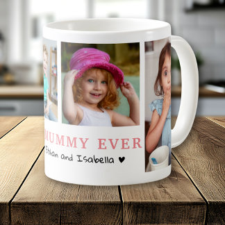 Personalised Best Mummy Ever 4 Photo Collage  Kaffemugg