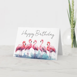 Personalised Birthday Card Flamingo Kort