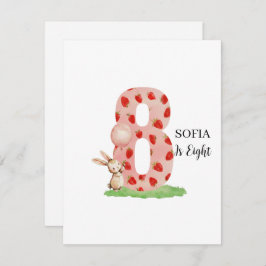 Personalised Bunny 8th Birthday Card Daughter Julkort