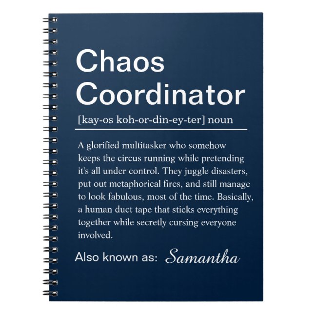 Personalised Chaos Coordinator Definition Anteckningsbok (Framsidan)